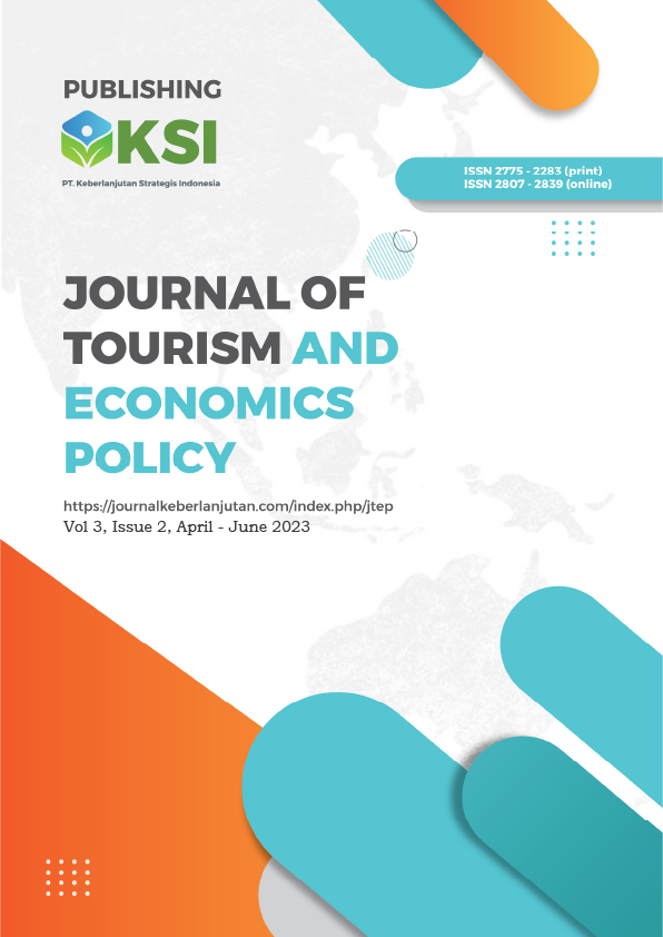 					View Vol. 3 No. 2 (2023): Journal of Tourism Economics and Policy (April - June 2023)
				