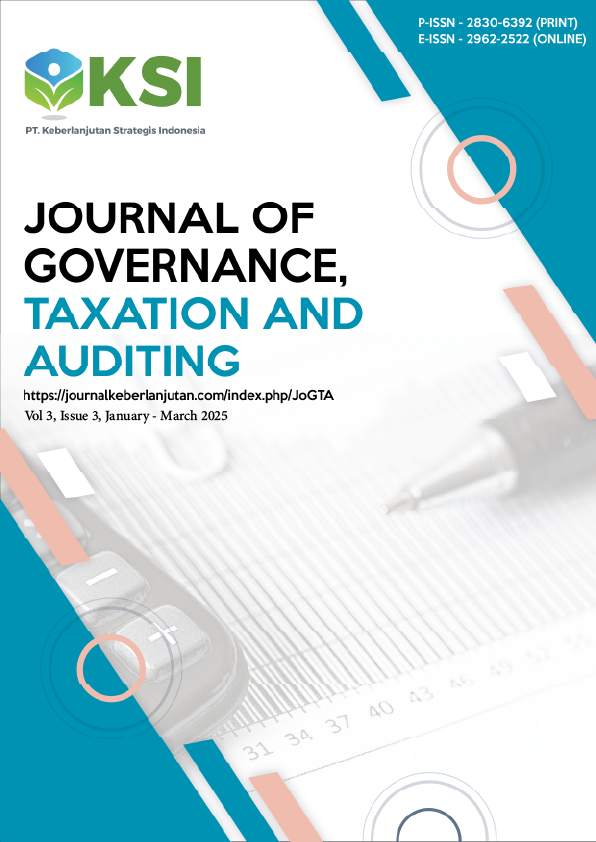 					View Vol. 3 No. 3 (2025): Journal of Governance, Taxation and Auditing (January - March 2025)
				