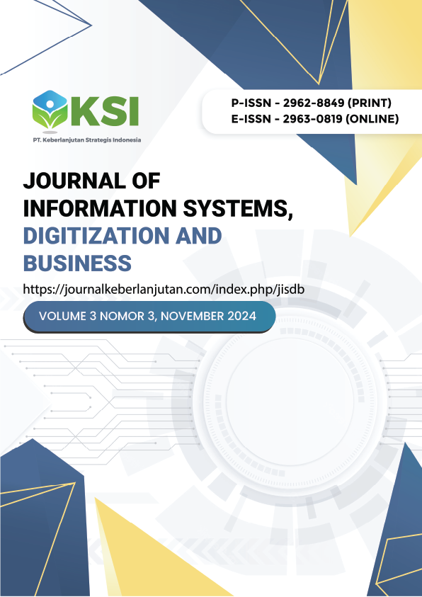 					View Vol. 3 No. 3 (2025):  Journal of Information Systems, Digitization and Business (November - January 2025)-In Press
				