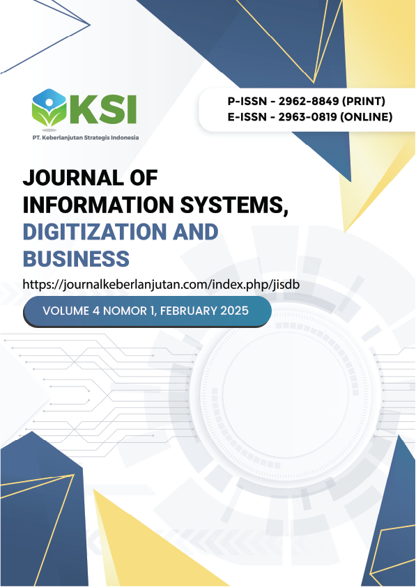 					View Vol. 4 No. 1 (2025):  Journal of Information Systems, Digitization and Business (February - April 2025)-In Press
				